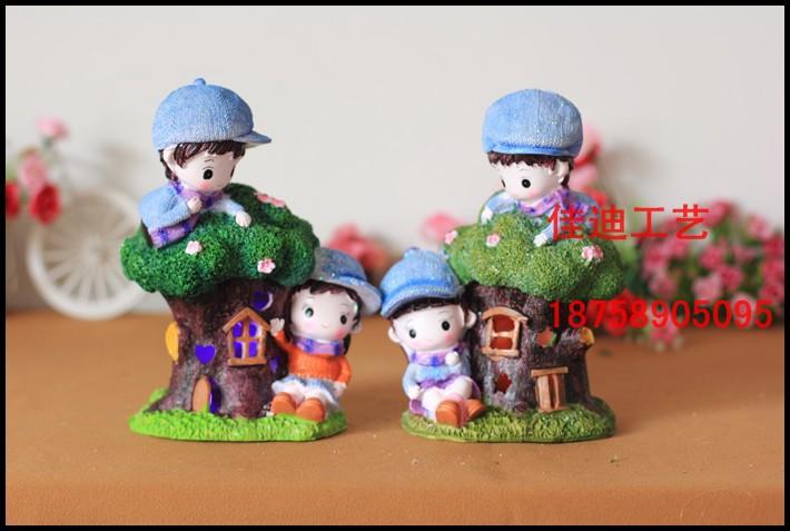 蘑菇灯小孩厂家直销 树脂工艺品摆件 儿童礼品 带闪灯 k250